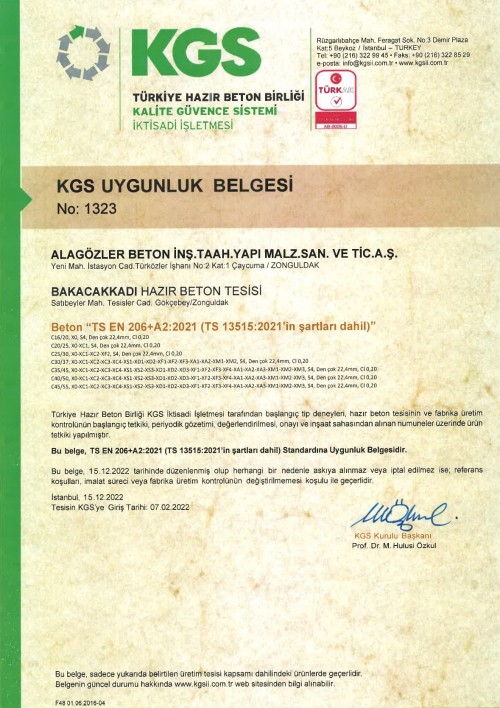 KGS UYGUNLUK BELGESİ